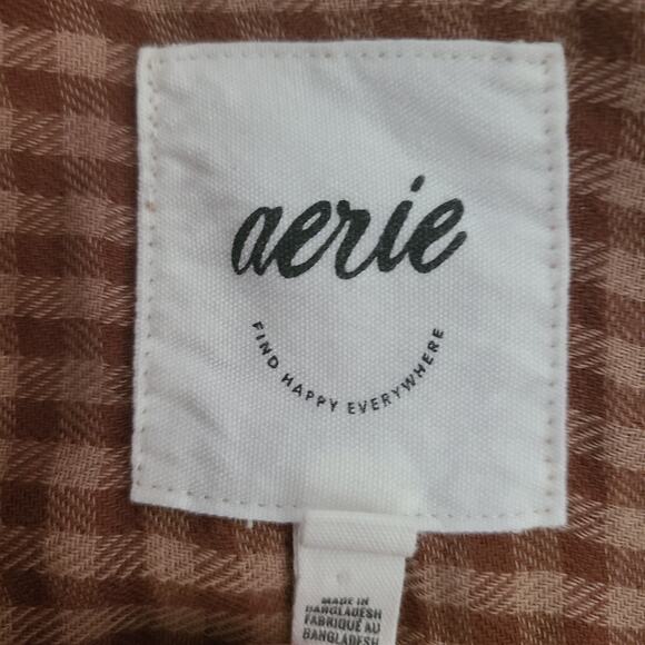 Aerie Plaid Women's Sweater Size Small Cotton Pocket Grunge 90s Y2K Retro Casual - Picture 8 of 12